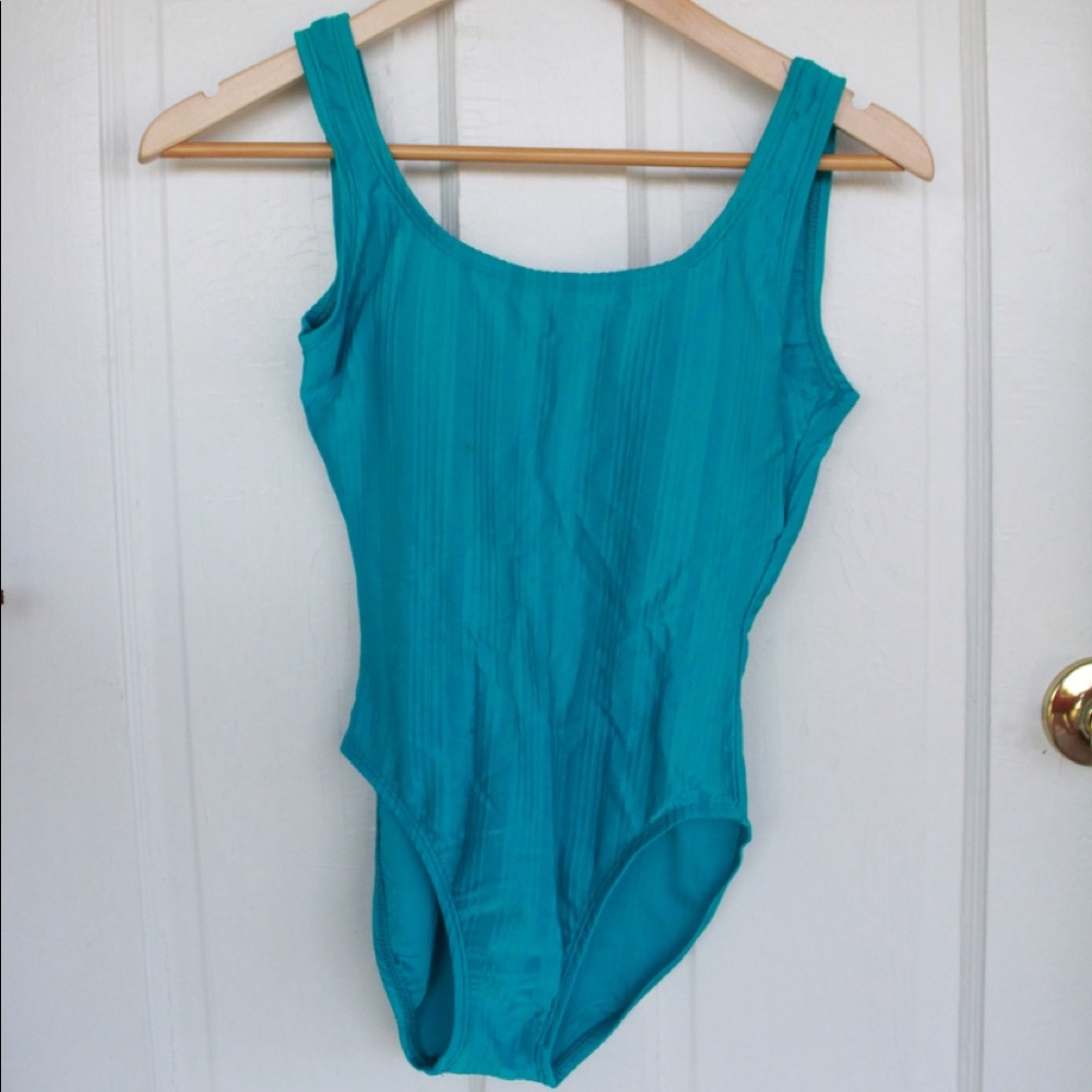 Vintage iridescent teal one piece